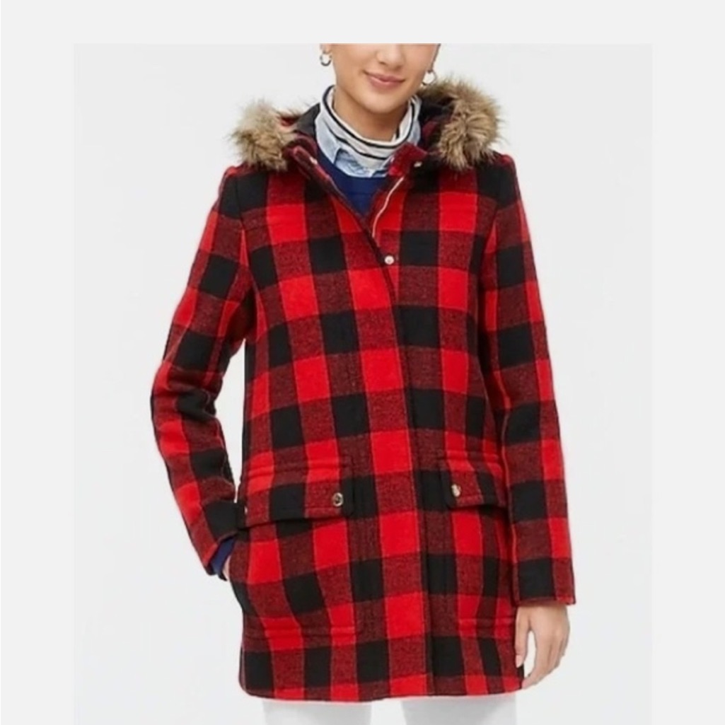 J.Crew Factory Vail Parka In Buffalo Check